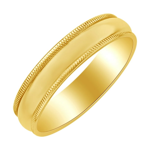 10k Yellow Gold 5mm Milgrain Half Round Band Fine Jewelry Ideal Gifts For Women 10k Yellow Gold 5mm Milgrain Half Round Band Fine Jewelry Ideal Gifts For Women